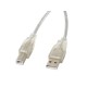 Lanberg CA-USBA-12CC-0050-TR cable USB 5 m USB 2.0 USB B Transparente